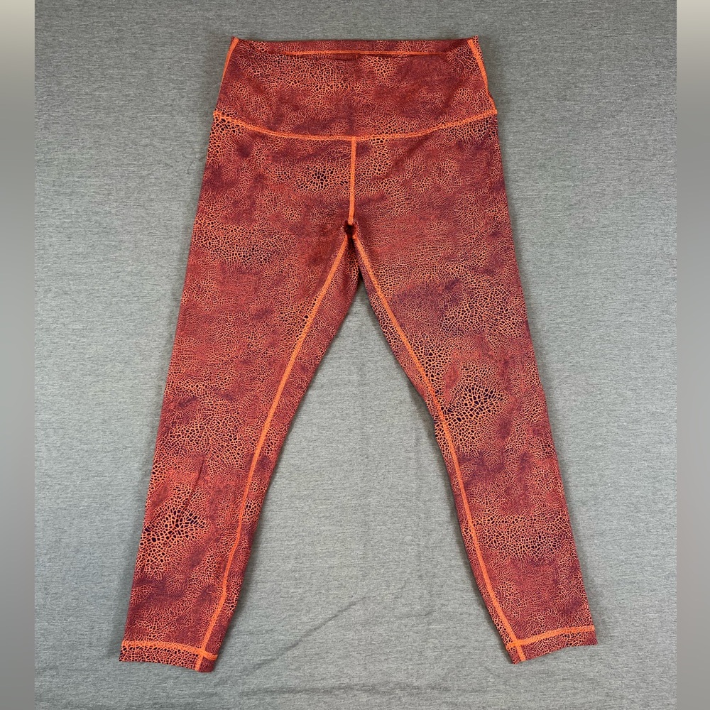 Lululemon Wunder Train Tights Vibrant Orange Patterned Leggings